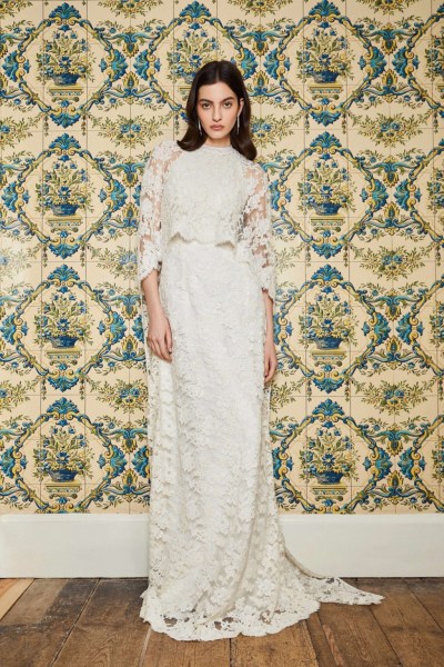 Markarian 2024 Garland Beaded White Lace Cape with Scalloped Hem €6,700.00