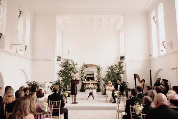 guests seated wide shot alter setting