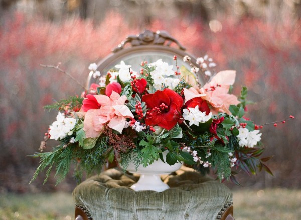 Poinsettia wedding decor