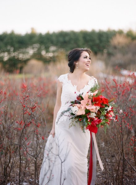 Poinsettia wedding decor