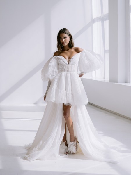 RIME ARODAKY Astral bridal gown dress puffy sleeves material