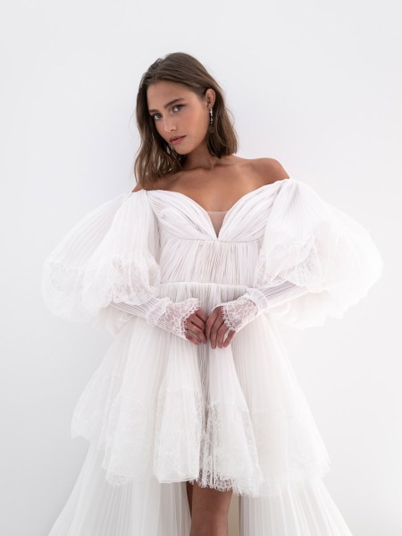 RIME ARODAKY Astral bridal gown dress puffy sleeves material