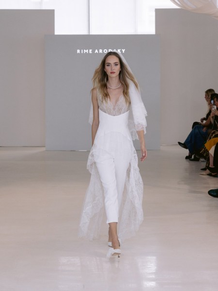 RIME ARODAKY Astral bridal gown trousers runway mesh veil material