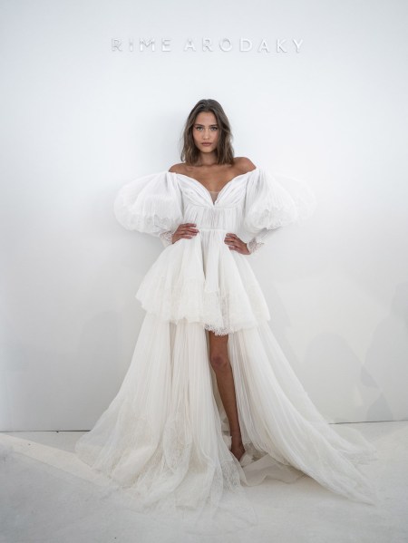 RIME ARODAKY Astral bridal gown dress puffy sleeves material