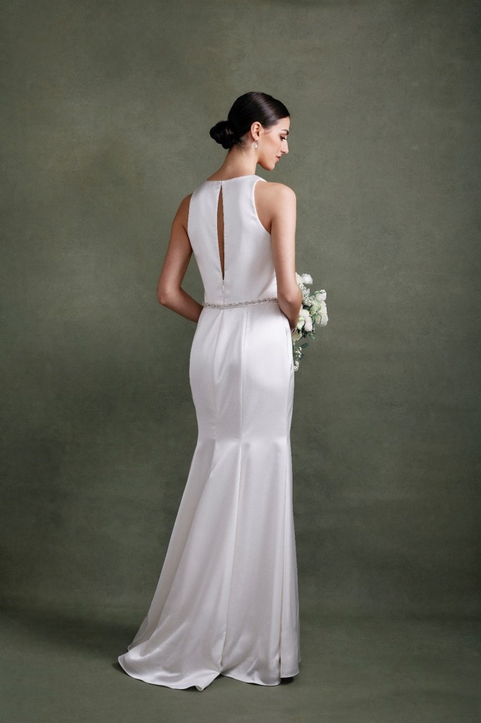 Satin wedding dress from Barnados Bridal Rooms