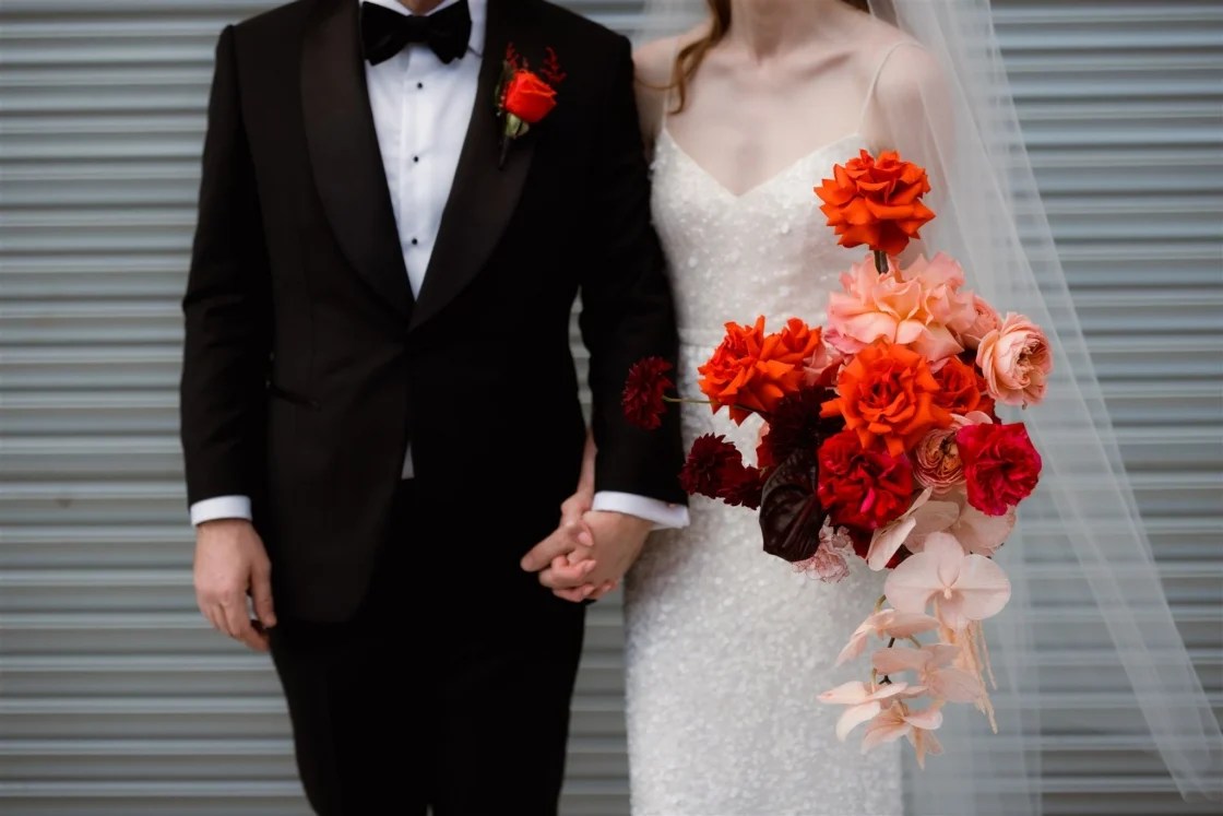 red bridal bouquet, red wedding bouquet, romantic red bridal bouquets, red wedding flowers