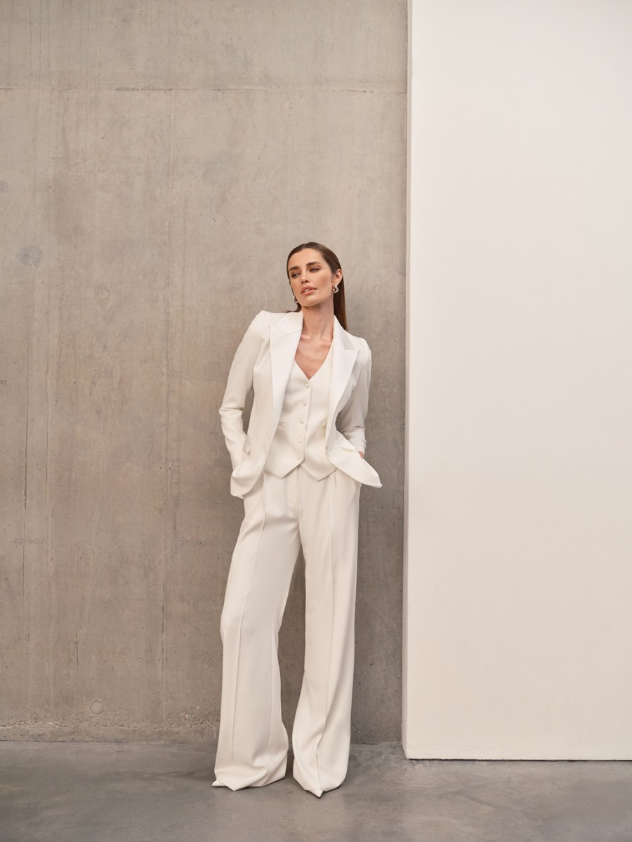 The Natasha Blazer, Leni Waistcoat & Cameron Trousers Nadine Merabi Bridal