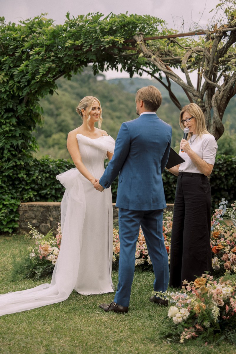 Bride and groom during their outdoor destination wedding