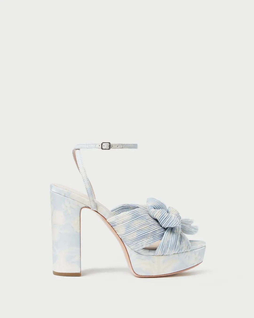 Loeffler Randall Natalia Blue Floral Bow Heel